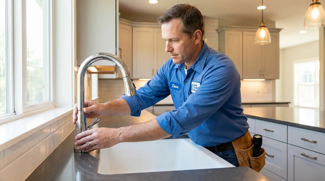 Kitchen faucet installation by Johns Plumbing LLC in Tyrone